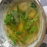 胡麻香る♡豆苗の粒コーンスープ